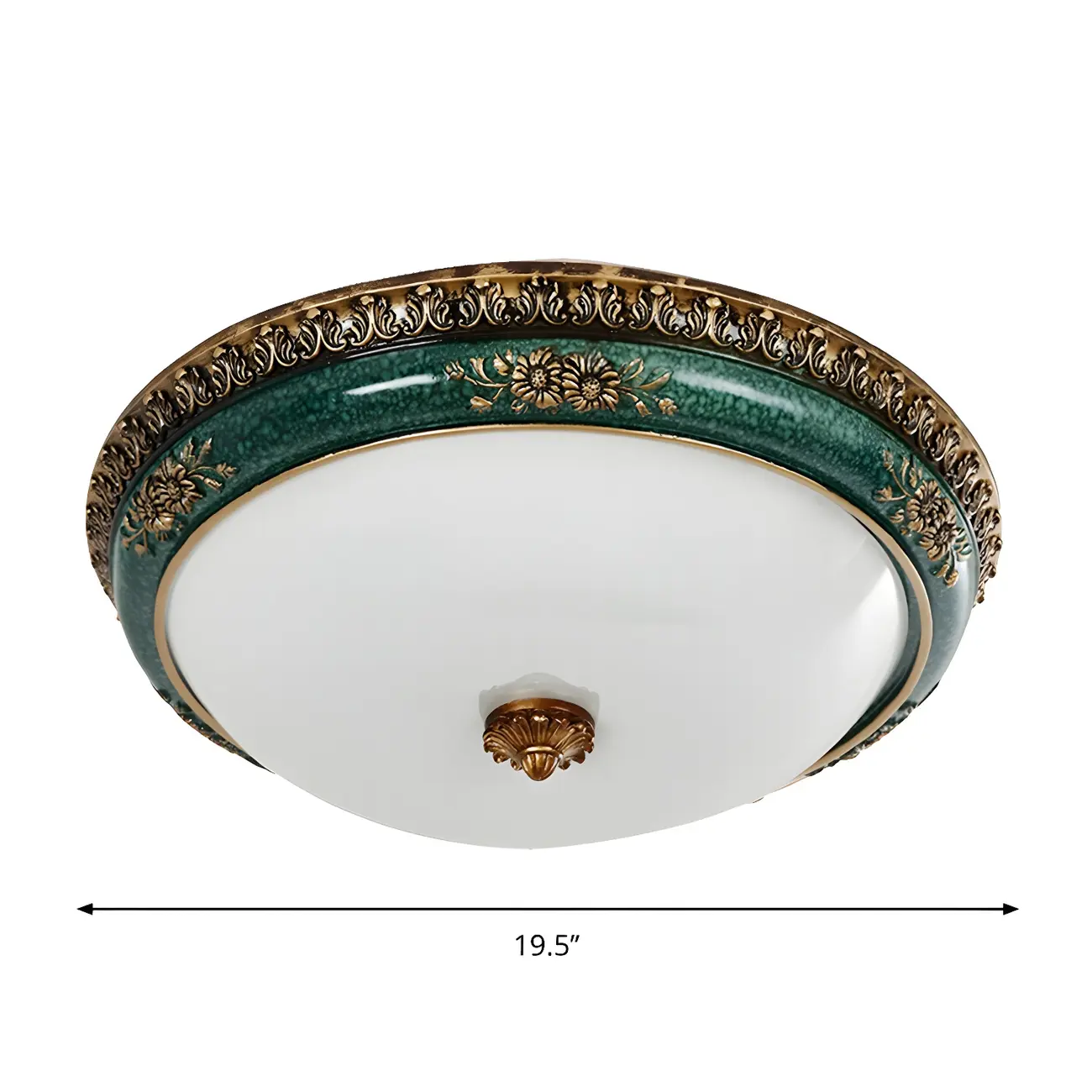Classic Green Bowl Flush Mount LED Ceiling Light
