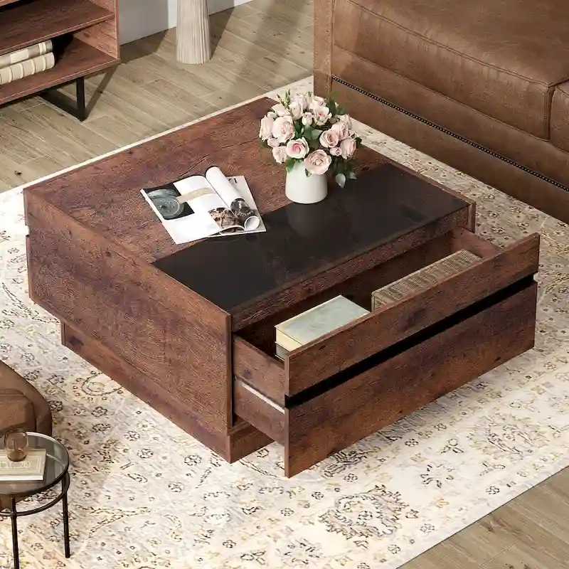 WAMPAT Modern TV Stand and Coffee Table Set of 2