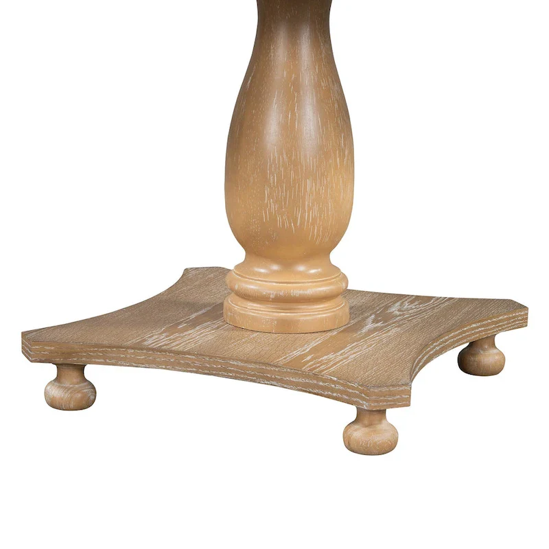 5 Piece Dining Table Set, Solid Wood Kitchen Dining Room Table Set with Round Dining Table and 4 Upholstered Chairs