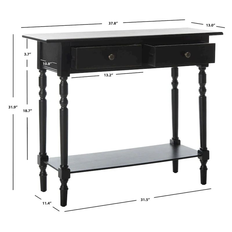 SAFAVIEH Arvilla Grey 2-Drawer Console Table - 37.8 x 13 x 31.9 - 38Wx13Dx32H