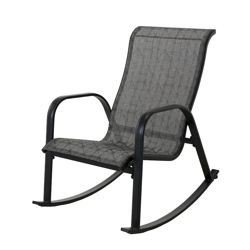 Single Iron Frame Removable Teslin Rocking Chair