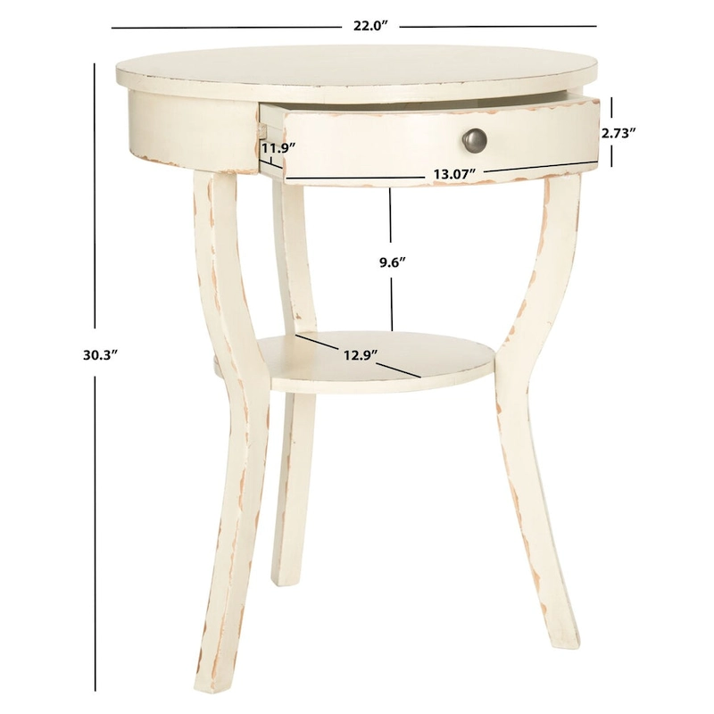 SAFAVIEH Mercedes End Table - 22 x 22 x 30.3 - 22Wx22Dx30H