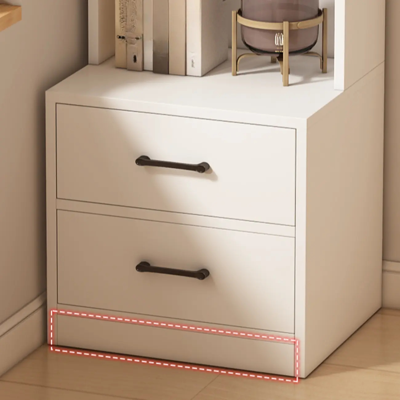 Multi-functional Wooden 5-Shelf Closed Back White Bookcase