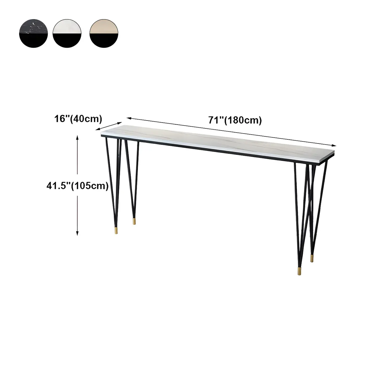 Sleek Black Faux Marble Top Bar Tables