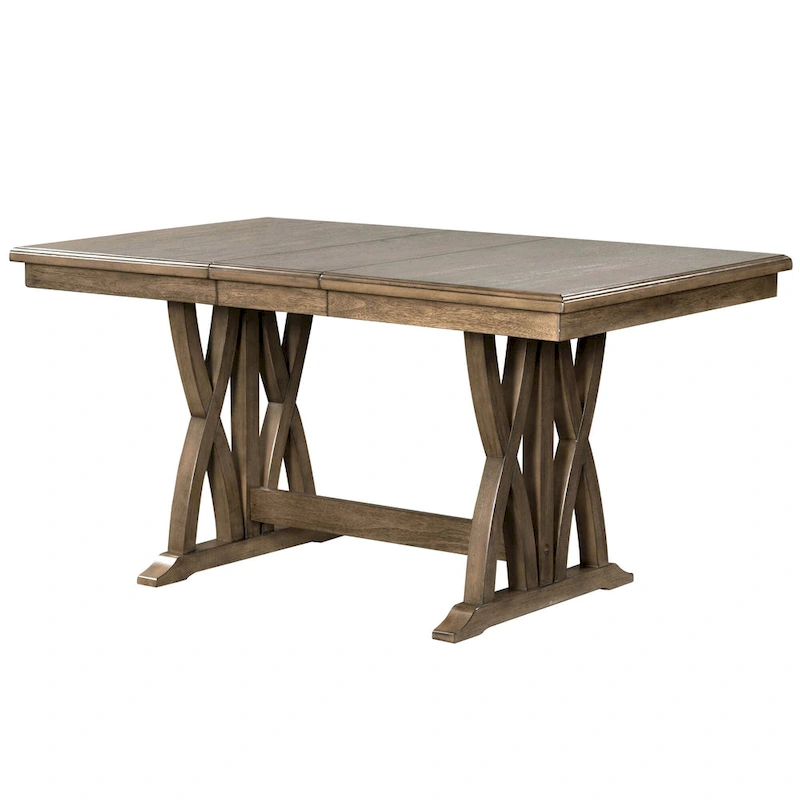 7-Piece Wooden Dining Table Set with Extendable Table & 6 Chairs