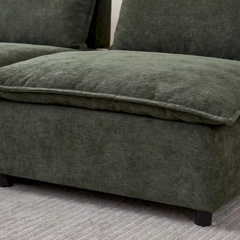 Chenille Upholstered Armless Modular Sectional Sofa, Free Combination