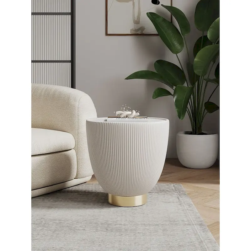 Modern Upholstered End Table, Fabric Accent Side Table for Living Room or Bedroom