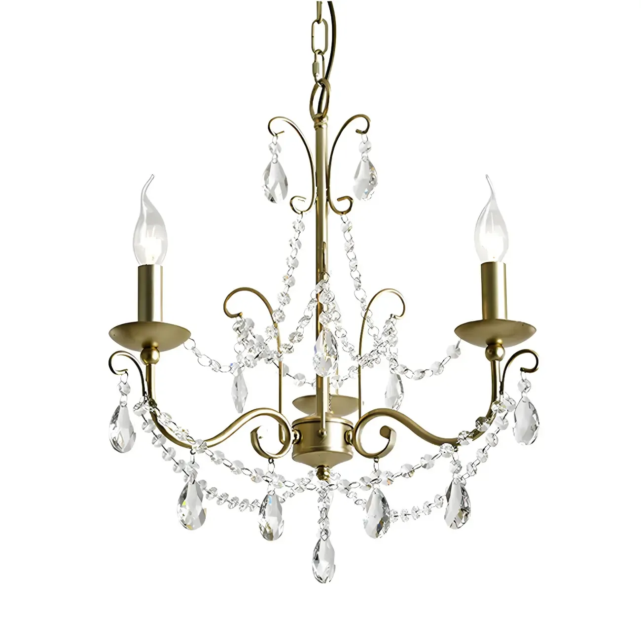 Gold Crystal Metal Elegant Classic Chandelier Light