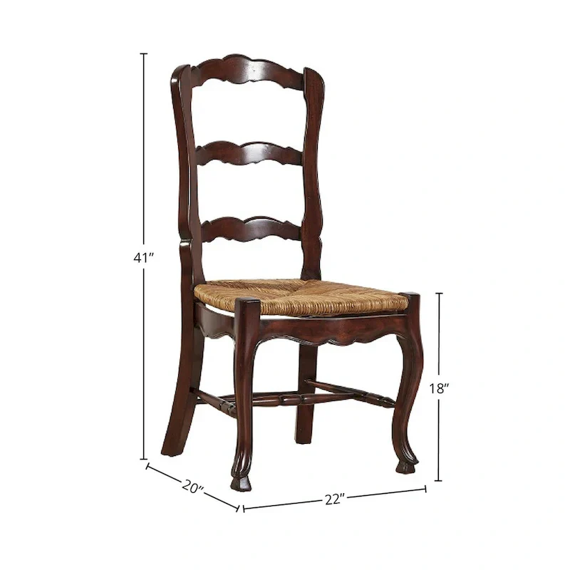 French Ladderback Mahogany Dining Chair