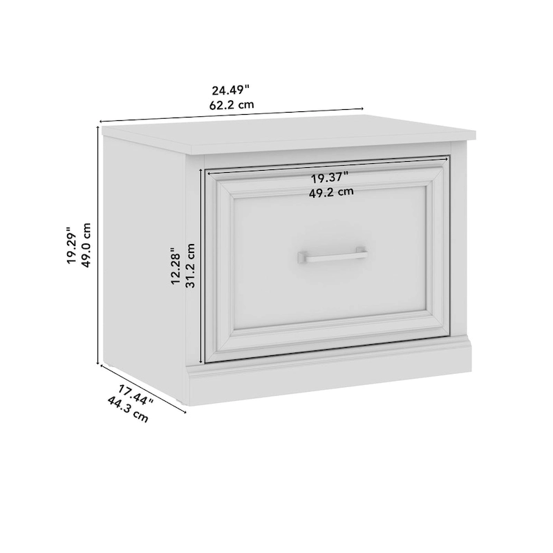 Woodland 24W Small Shoe Bench with Drawer by Bush Furniture