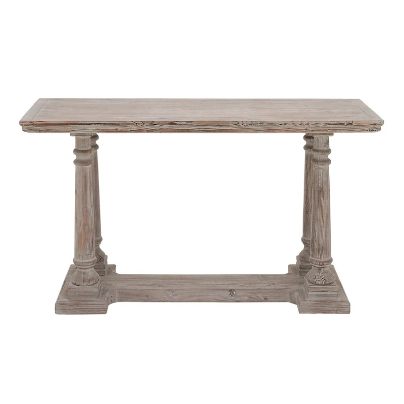 Wooden Console Table with Distressed Accents - Light Brown - Roche River Decor - 18  Wx52  Lx30  H