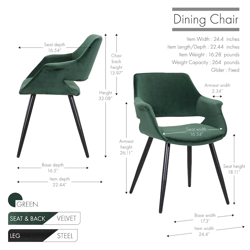 Velvet Mid-century Dining Chair