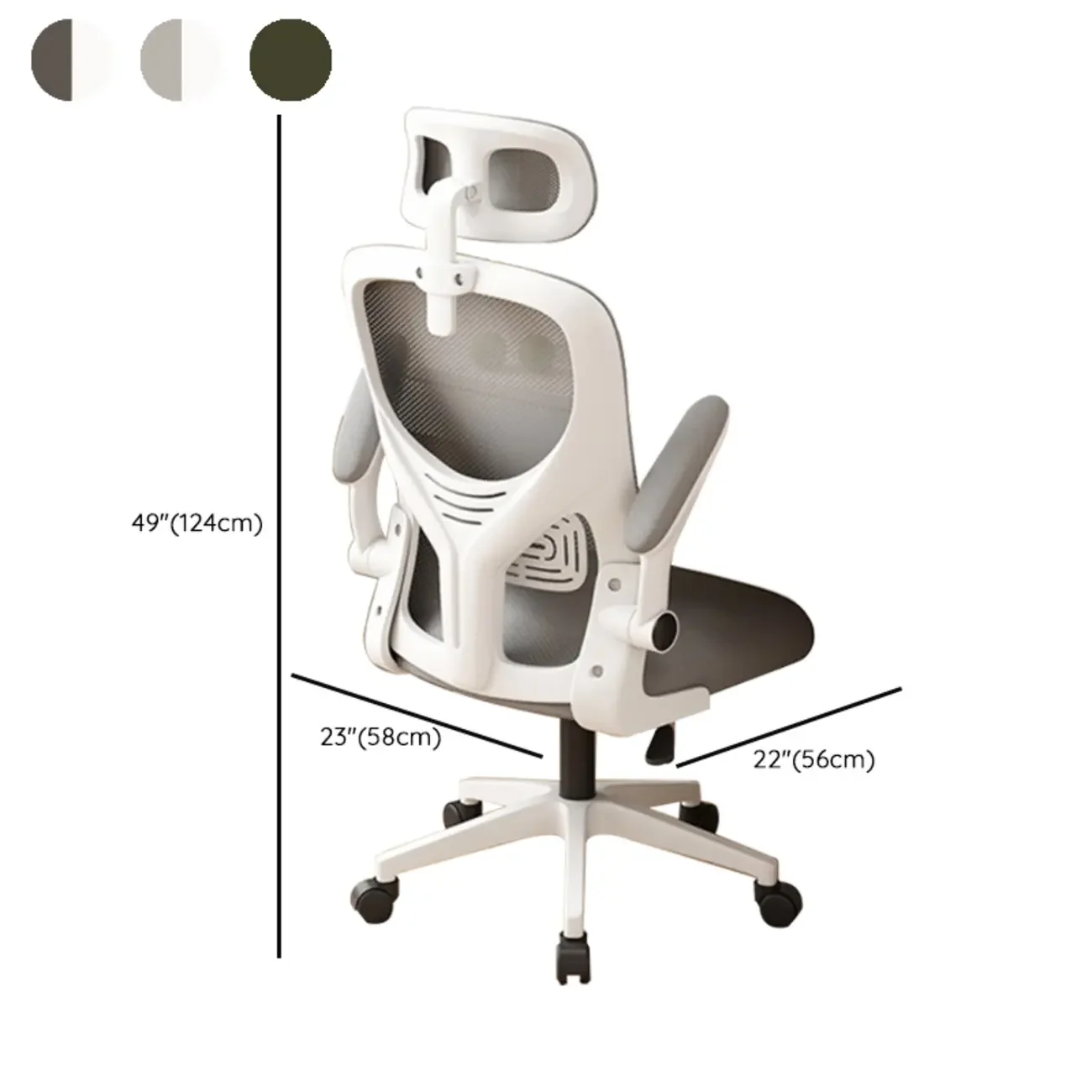 Ergonomic Black White Mesh Adjustable Office Chair