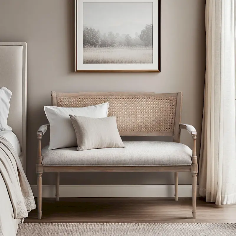 Madison Park Willshire Beige Reclaimed Natural Settee