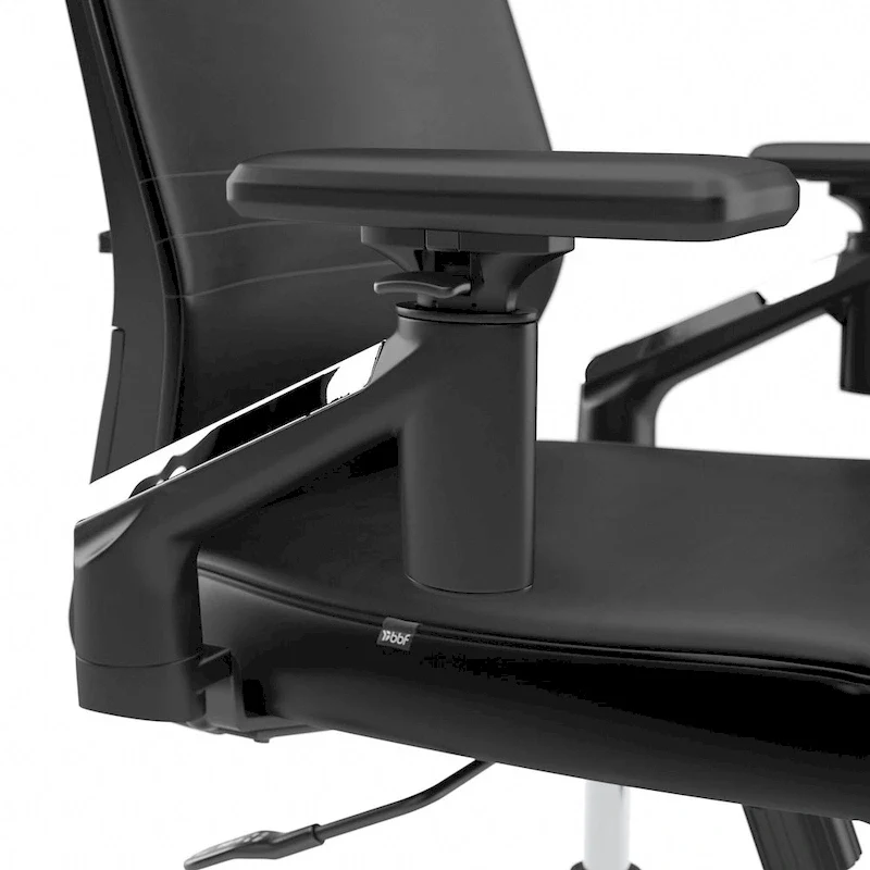 Mid Back Bonded Leather Office Chair with Adjustable Height and Armrests