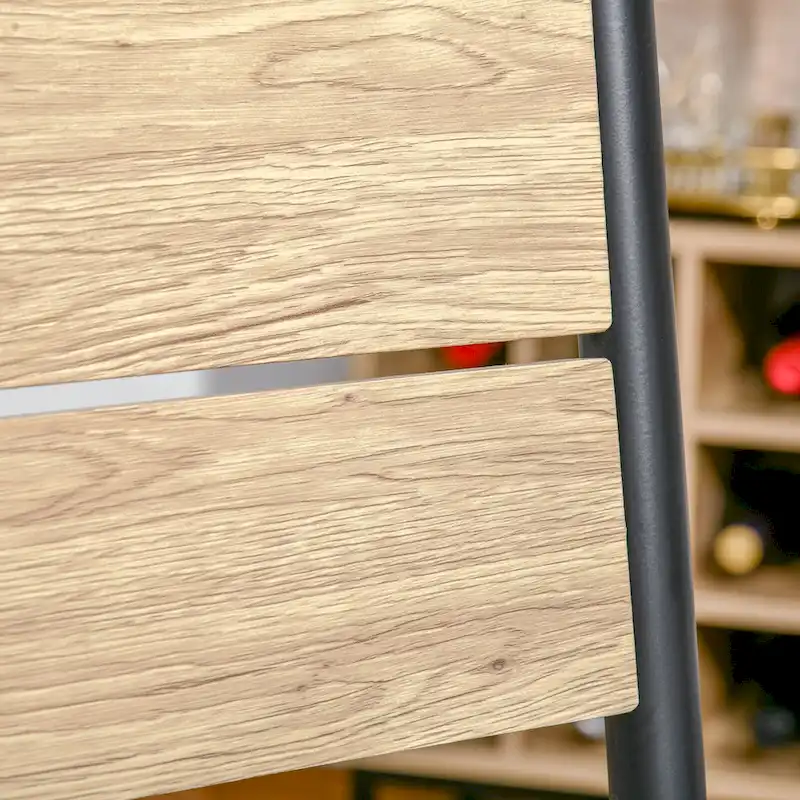 Wood Top Dining Set 3 Piece - Table and 2 Chairs Black Frame