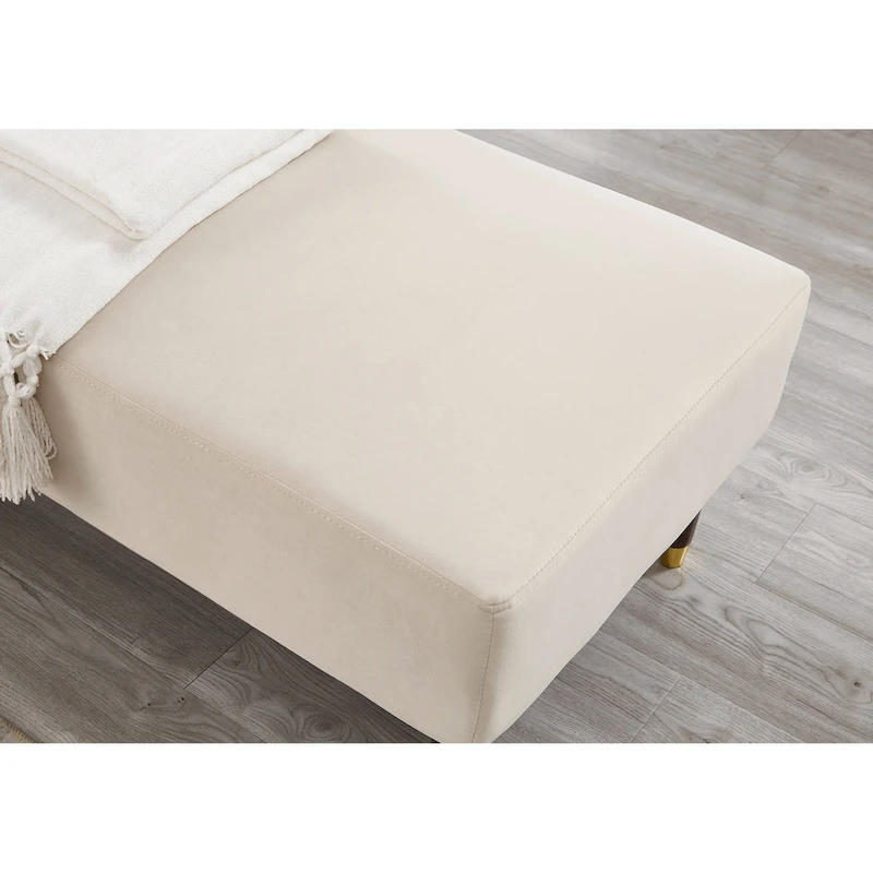 Modern Chaise Lounge Chair with Velvet Upholstery - 29.50 x 55.90 x 28.70