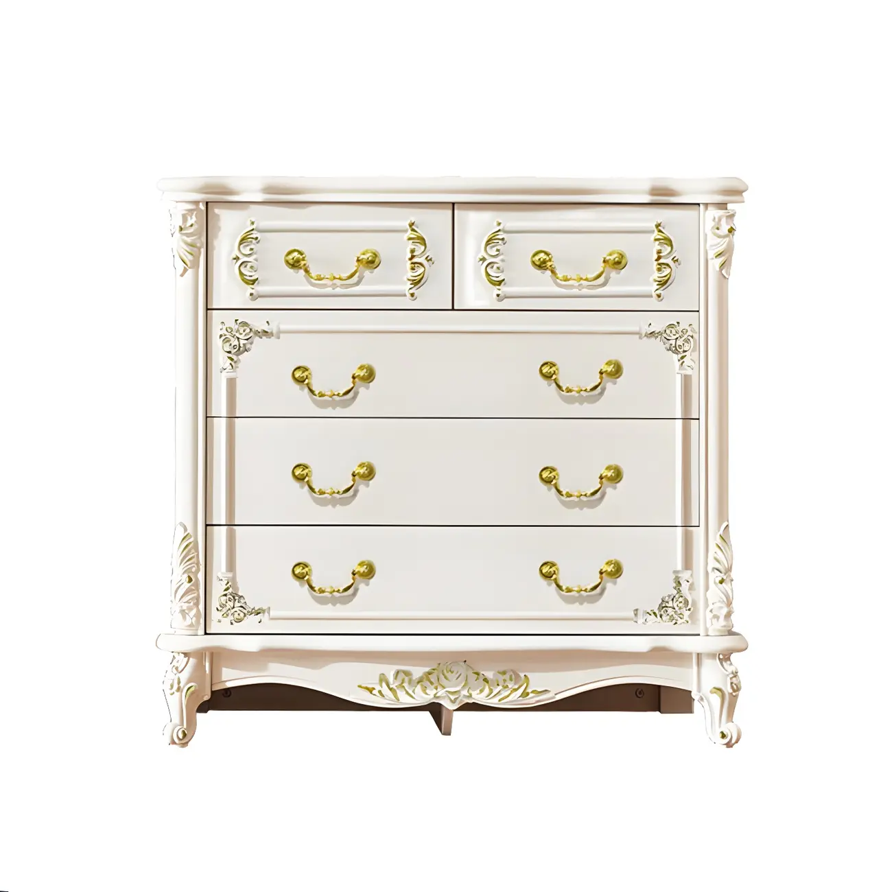 Classic White Wooden Dresser with Storage Chest