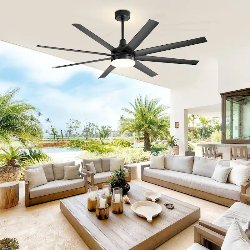 65-in Large Indoor Ceiling Fan with Light Remote (8-Blade)