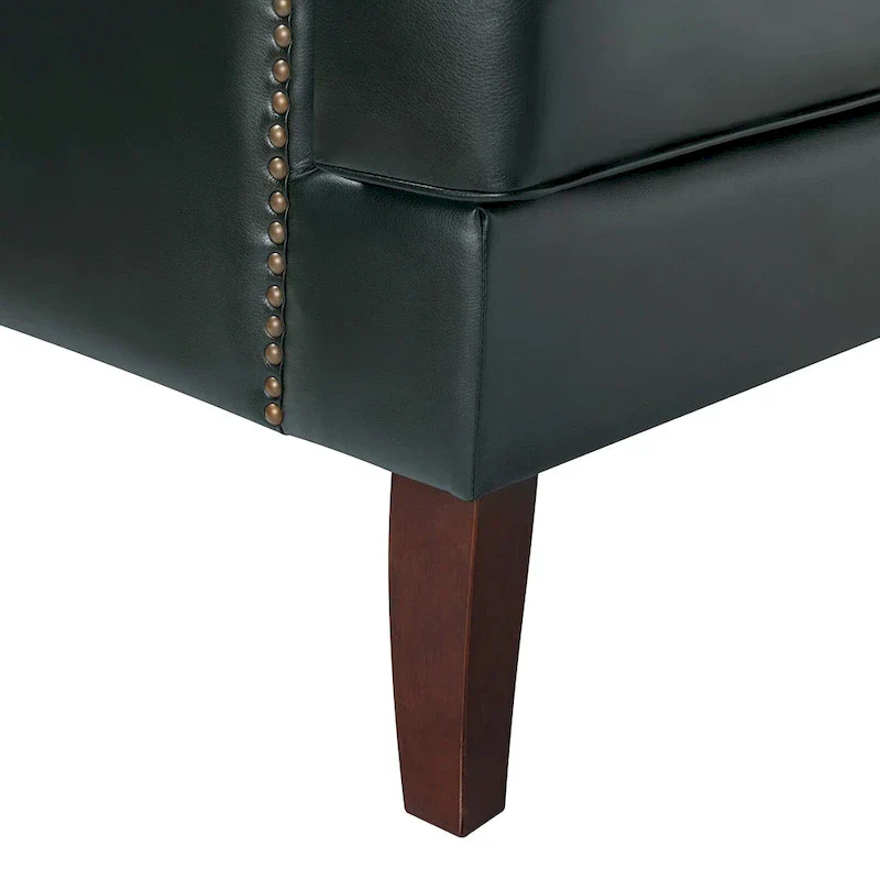 Angeles Mid-century Modern Ergonomic Vegan Leather Armchair with Wingback Set of 2 by HULALA HOME