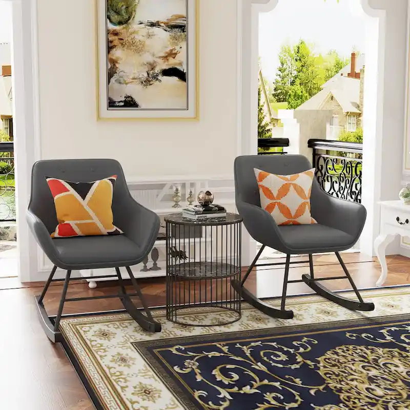 Accent Chair, Upholstered Button Tufted Living Room Chairs with Wood Legs, Comfy Frosted Velvet Lounge Chair