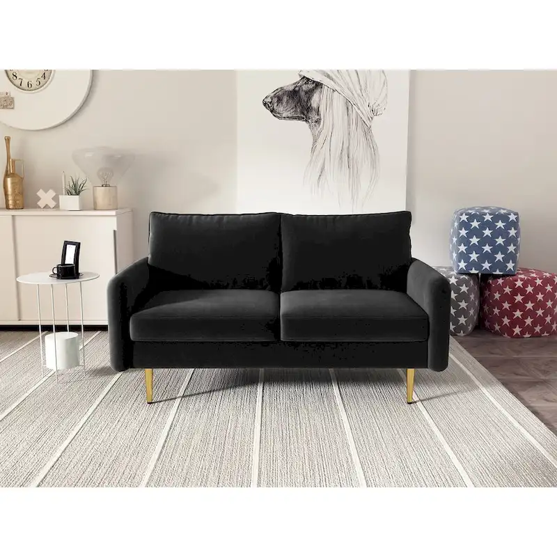 58 Velvet Square Arm Loveseat