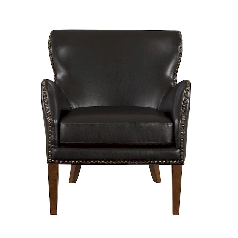 Douglas Faux Leather High Leg Slope Arm Accent Chair by Greyson Living