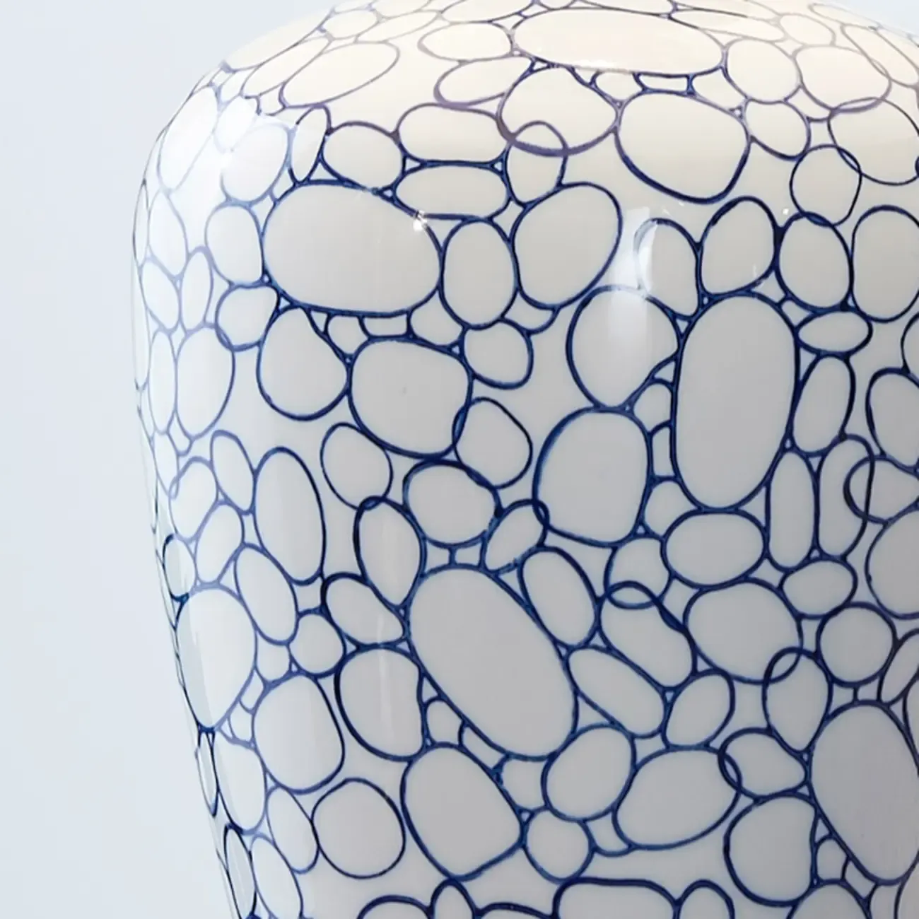 Elegant Ceramic Table Lamp with Geometric Fabric Shade