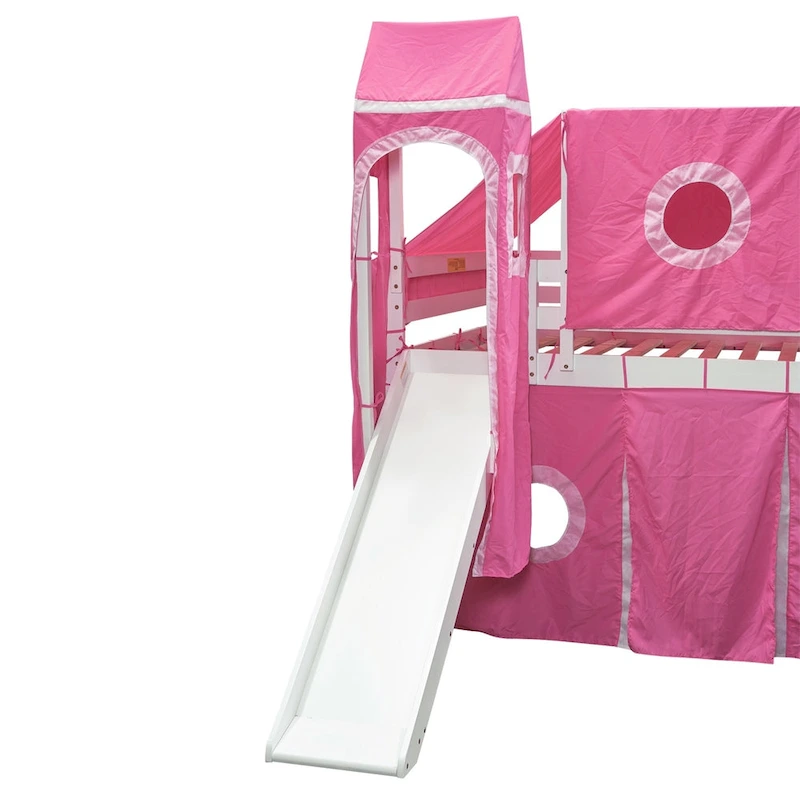 Merax Full/Twin Loft Bed with Tent and Tower