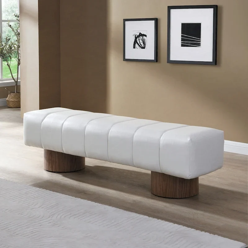 No-Assembly End of Bed Entryway Bench Ottoman