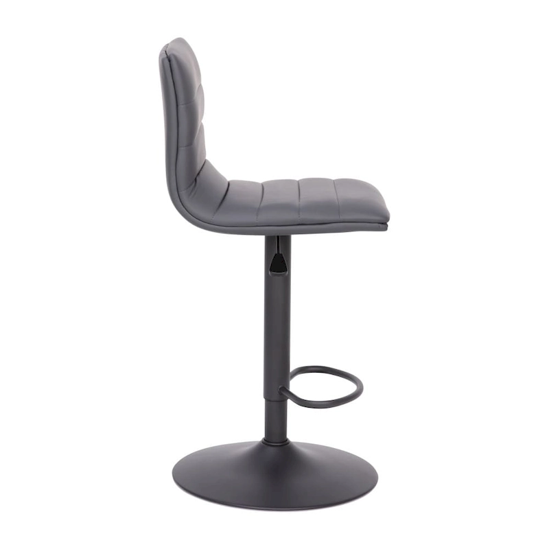 Modern Channel Stitched Adjustable Height Swivel Barstool with Footrest