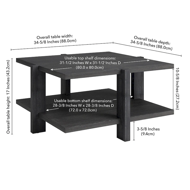 Ingrid 34.66  Wide Square Coffee Table