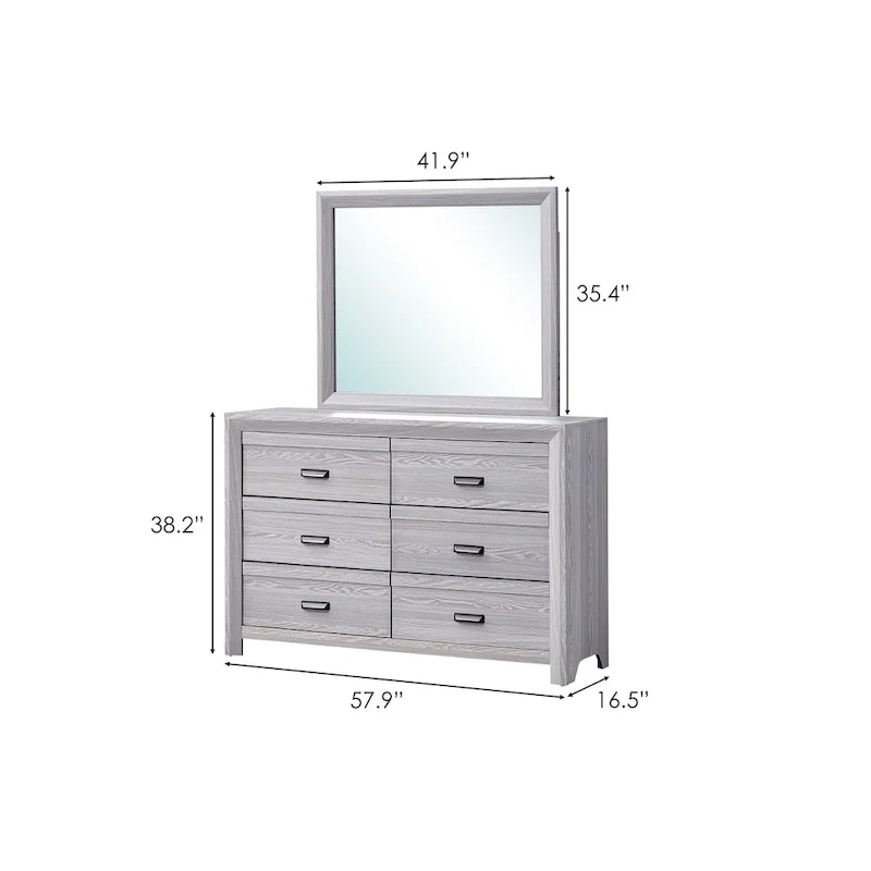 Essa 5 Piece Gray Panel Bedroom Set