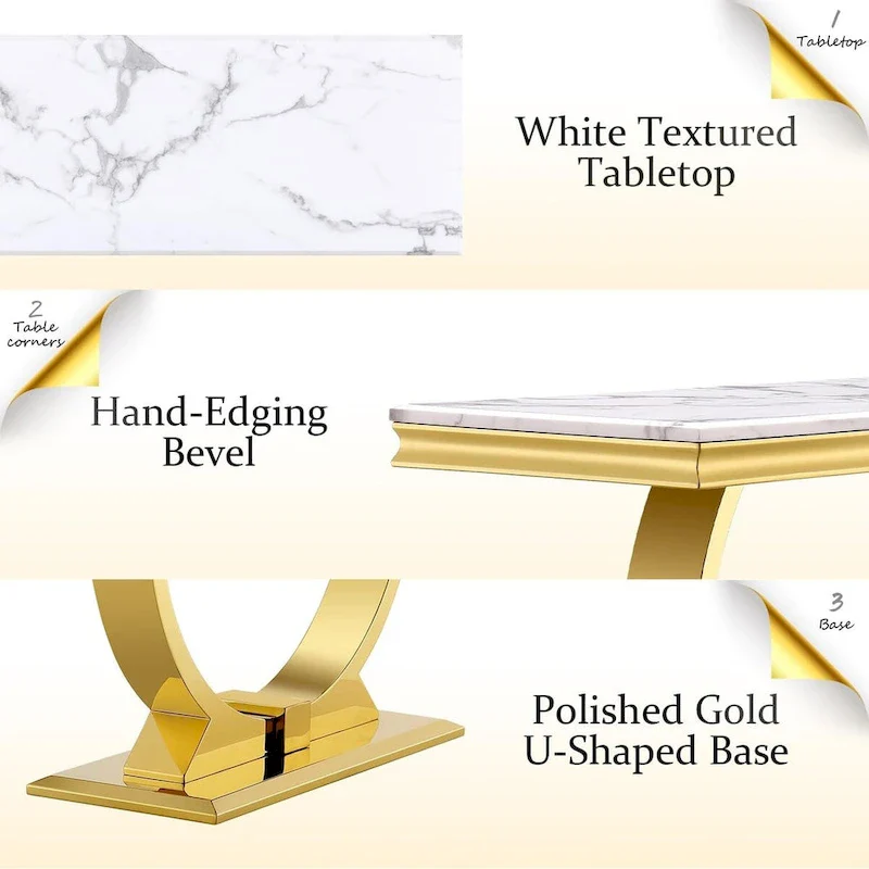 50 inch Rectangle Console Table with Circle Base