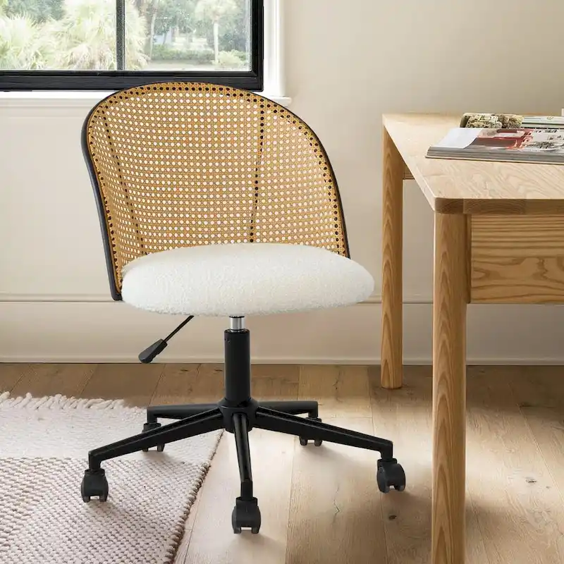 Boucle Rattan Task Chair