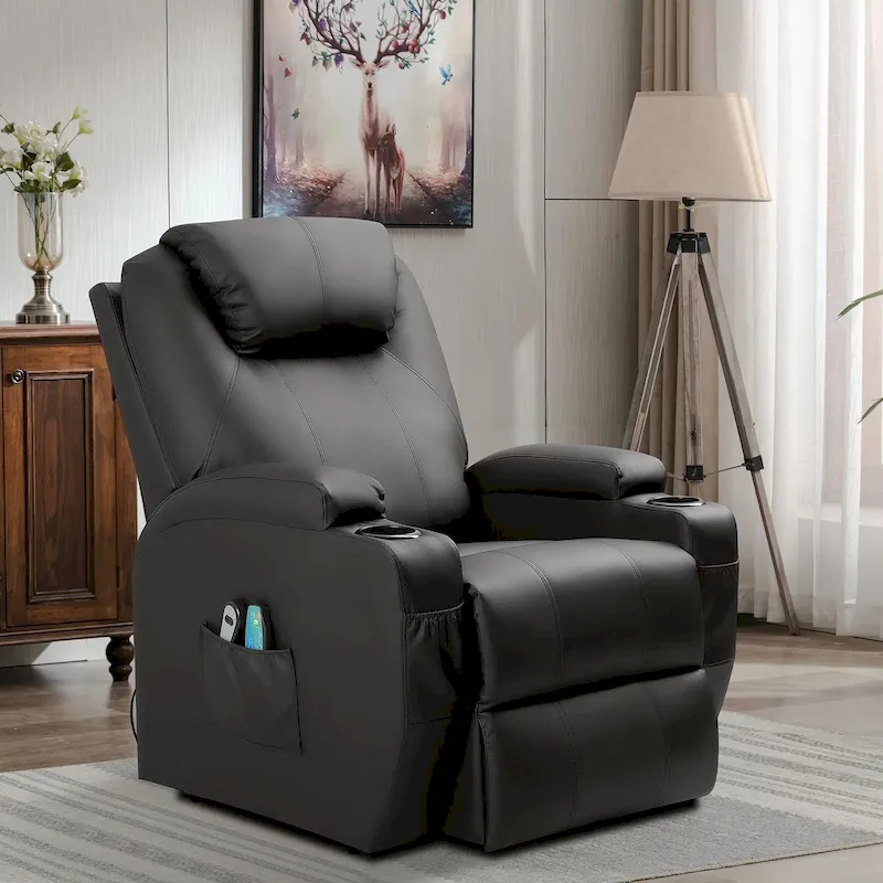LACOO Power Lift Recliner PU Leather Reclining Chair with Massage