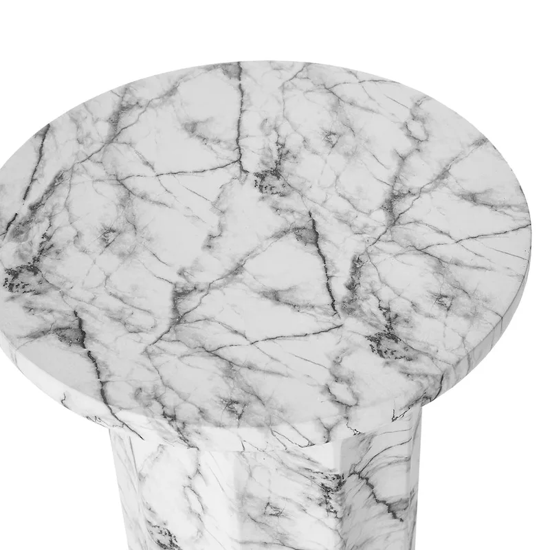 Glitzhome 20.75 H Modern MGO Faux Marble Side Table