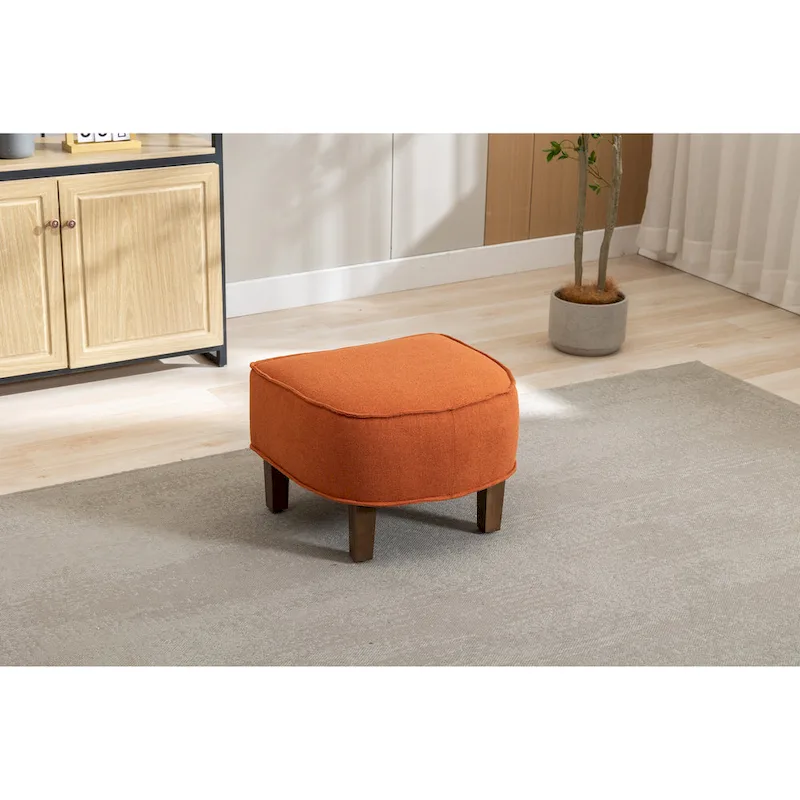 Upholstered Barrel Accent Chair with Ottoman