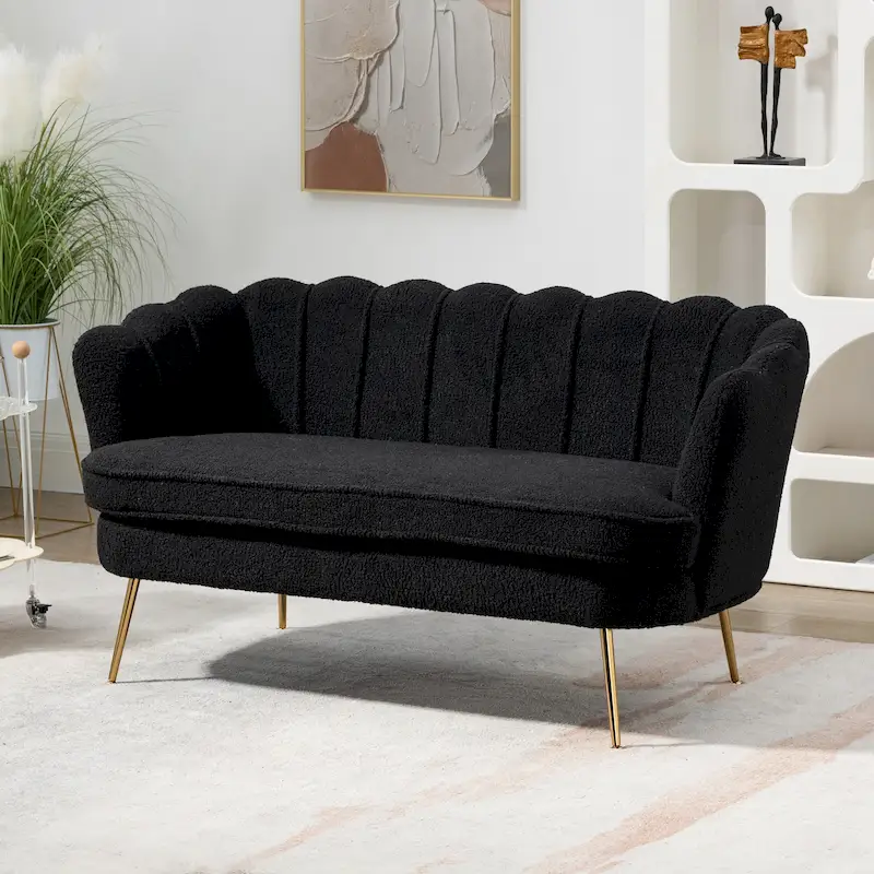 59W Mid-century Modern Tufted Loveseat Upholstered Sofa