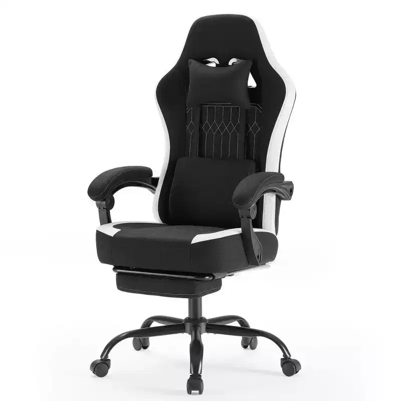 TUYOHW Ergonomic Office Chair with Pocket Spring Seat,300LB Capacity Gaming Chair with Adjustable Lumbar Pillow & Footrest for Adult,Student