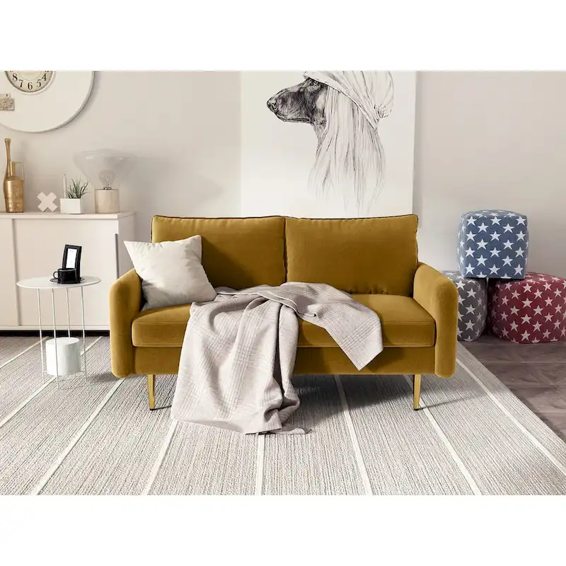 58 Velvet Square Arm Loveseat