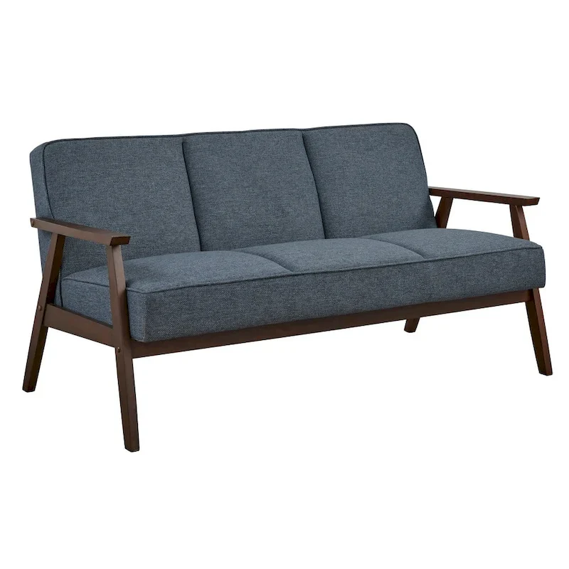 3-Seat Sofa with Rubberwood Legs and Removable Cushions