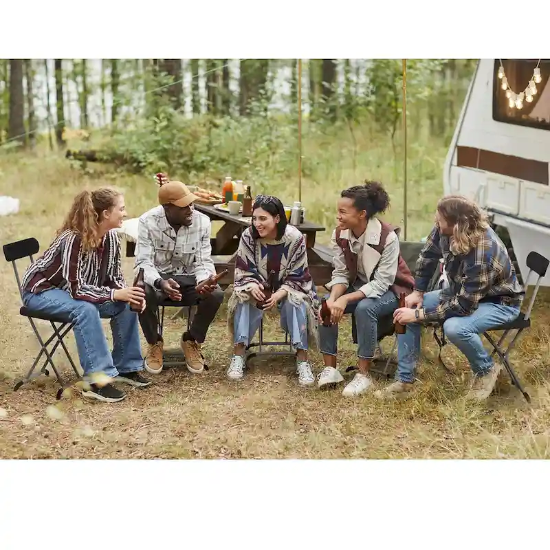 Gymax 4-Pack Folding Chair w/ Metal Curved Feet Wide Seat & Ergonomic