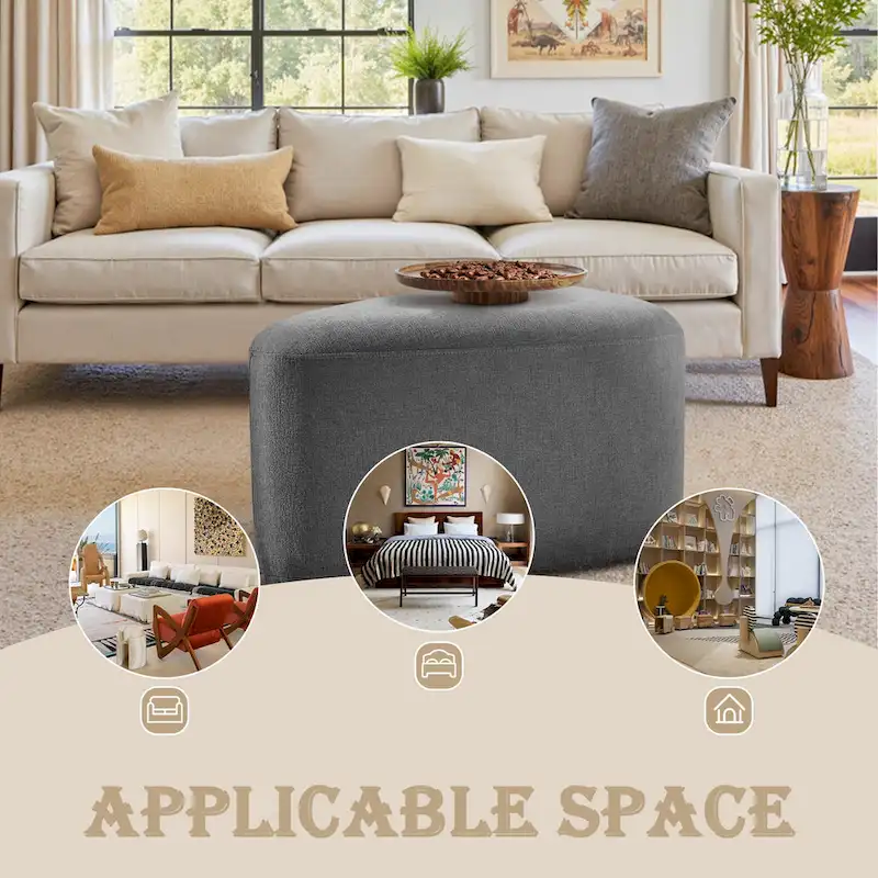 26 Footstools and Ottomans, Modern Fabric Pouf Ottoman