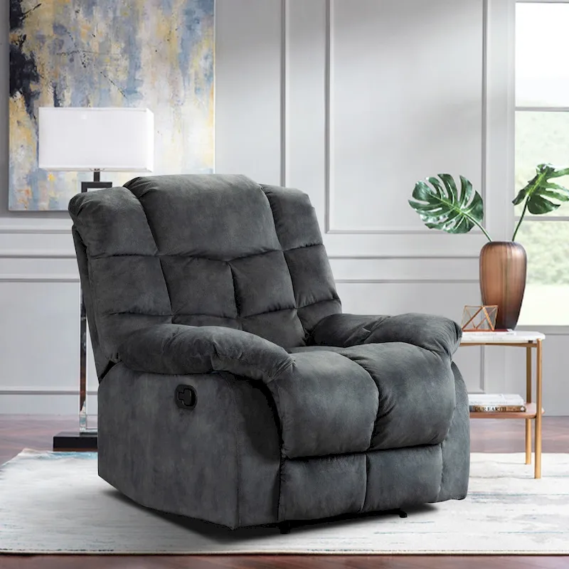 Manual Reclining Fabric Recliner and Single Sofa
