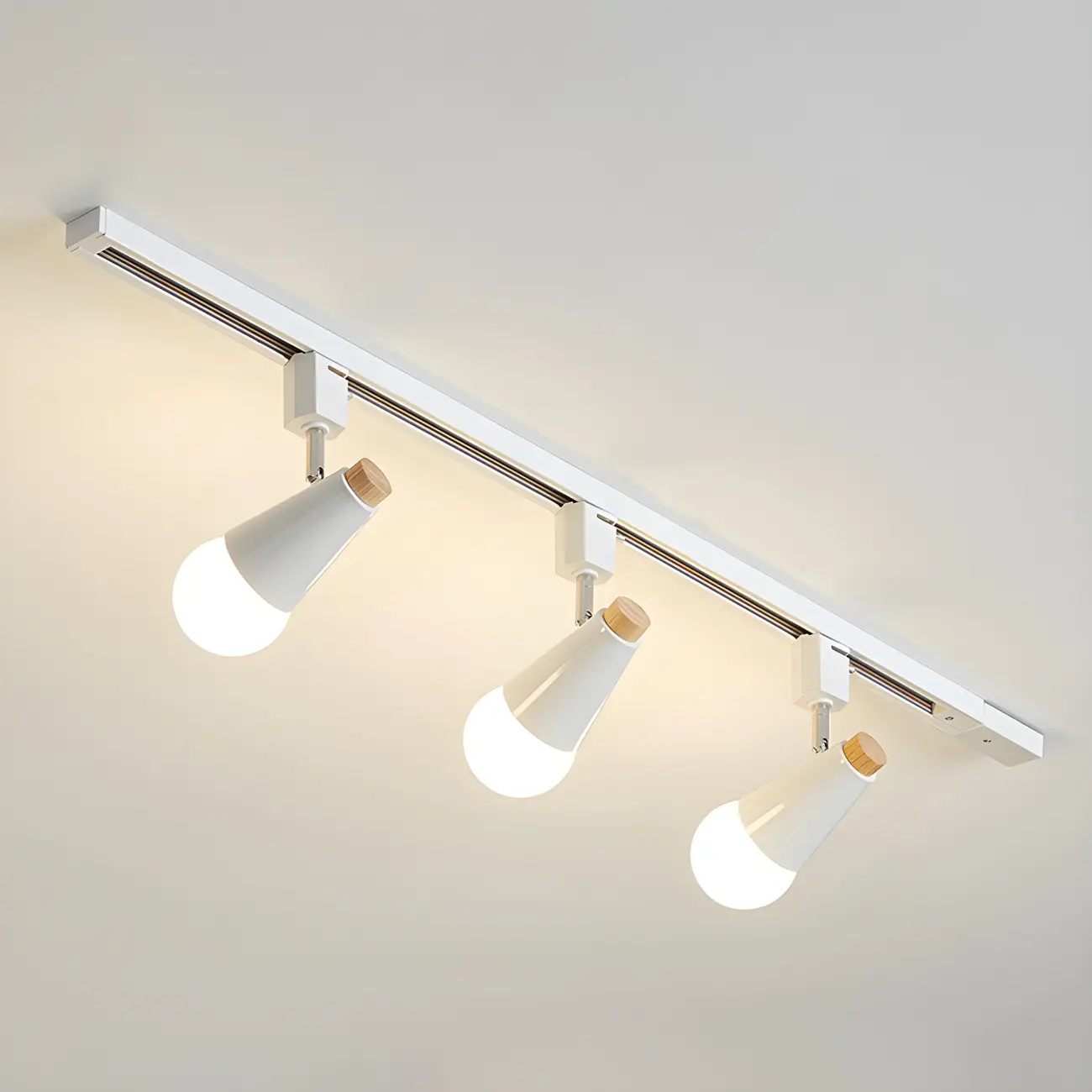 4-Light Modern Conical Adjustable Semi Flush Track Light