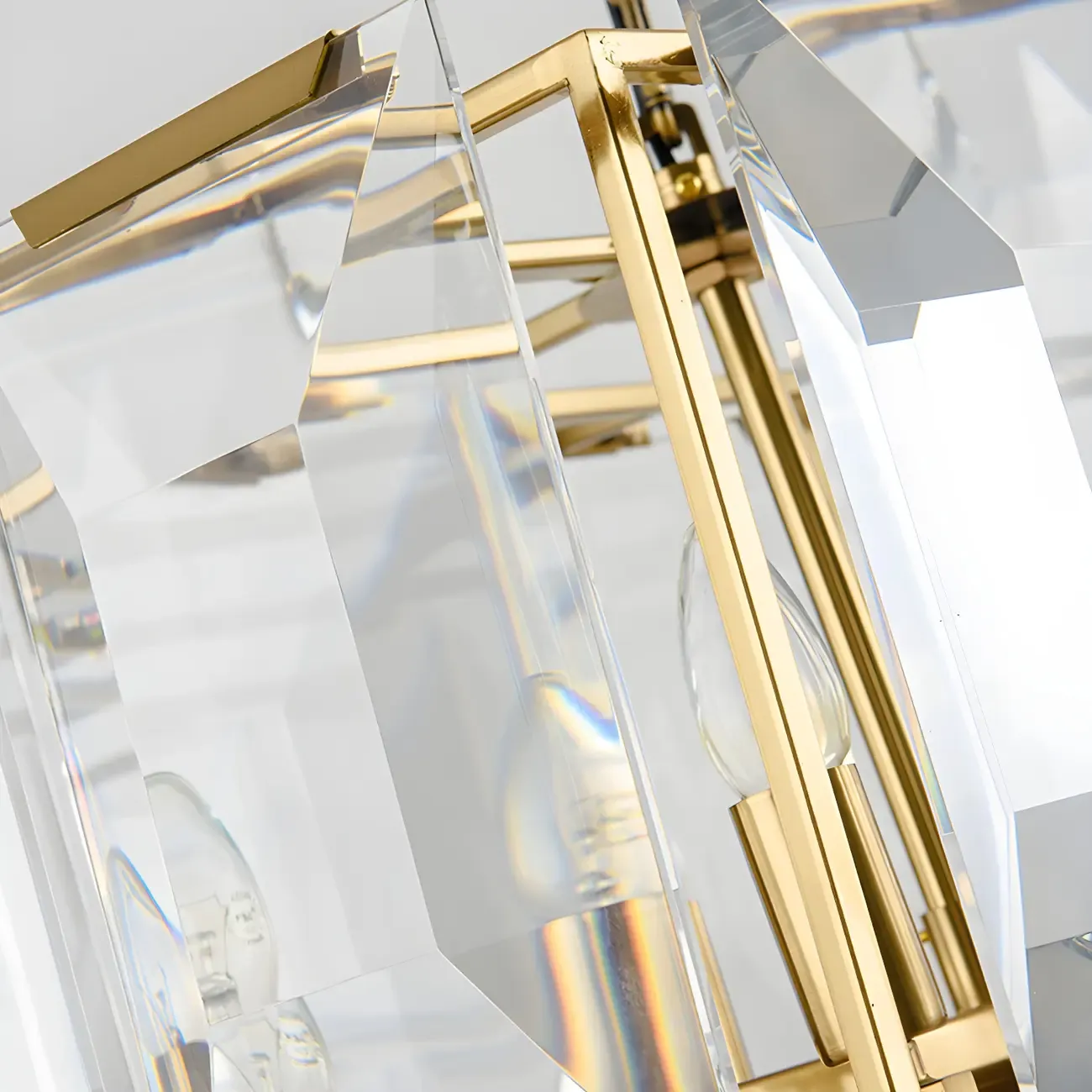 Modern Crystal Island Chandelier in Black and Gold