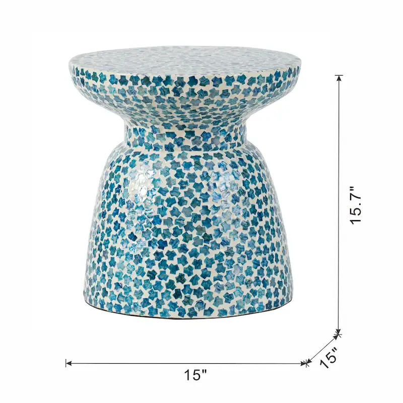 Capiz Shell Mosaic Stool and Side Table