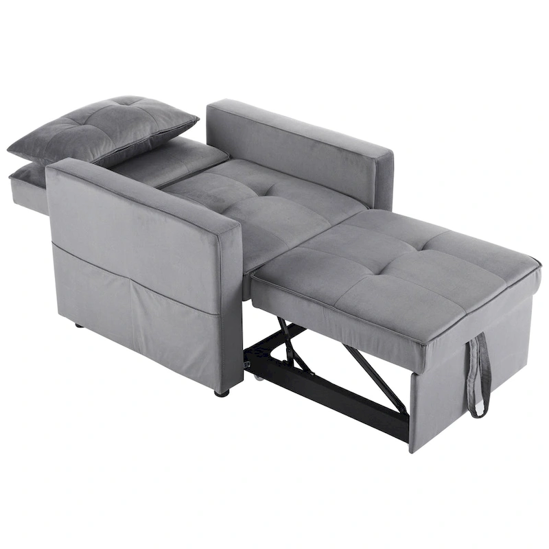 Christopher Knight Home - Sophia Convertible Sleeper Sofa Chair Bed with Adjustable Backrest and Built-In Pillow