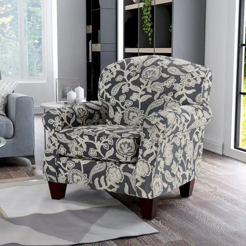 Kilmettin Transitional Chenille Floral Pattern Armchair by Furniture of America